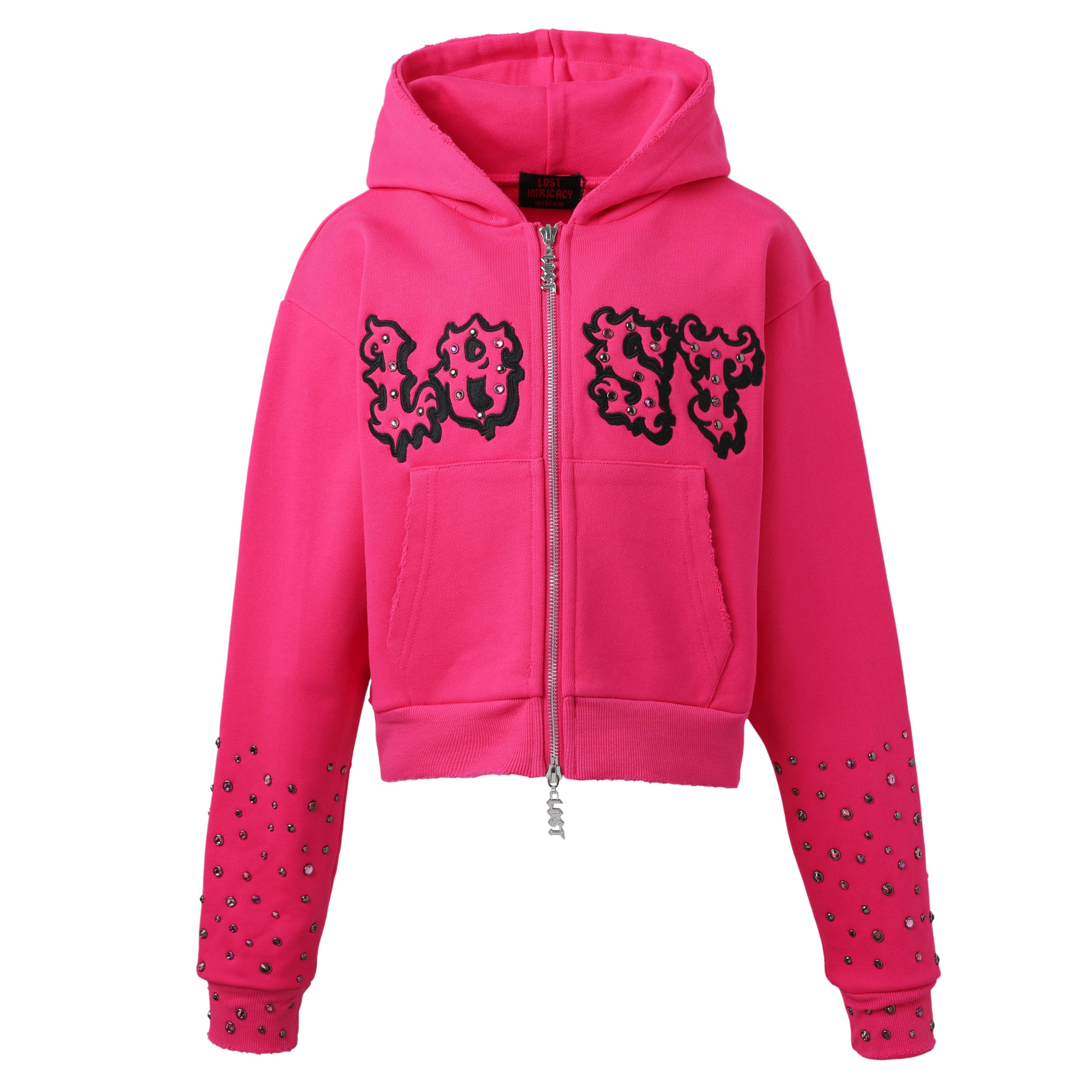 Women's Hot Pink Patch Zip Up