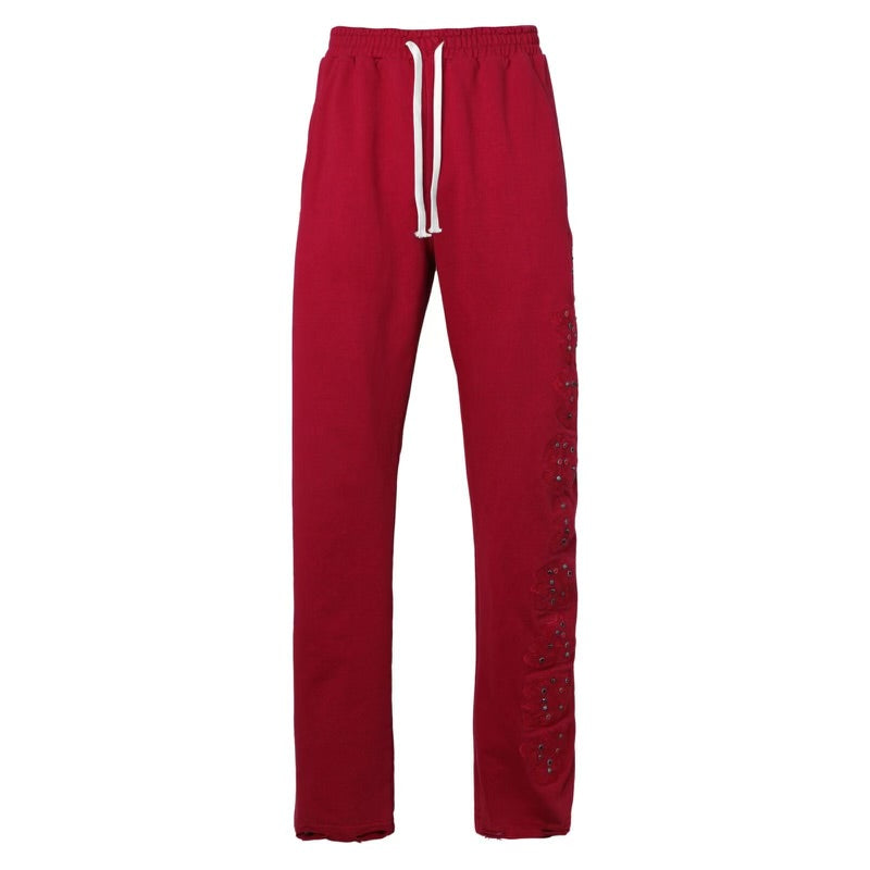 Washed Red Patch Sweats