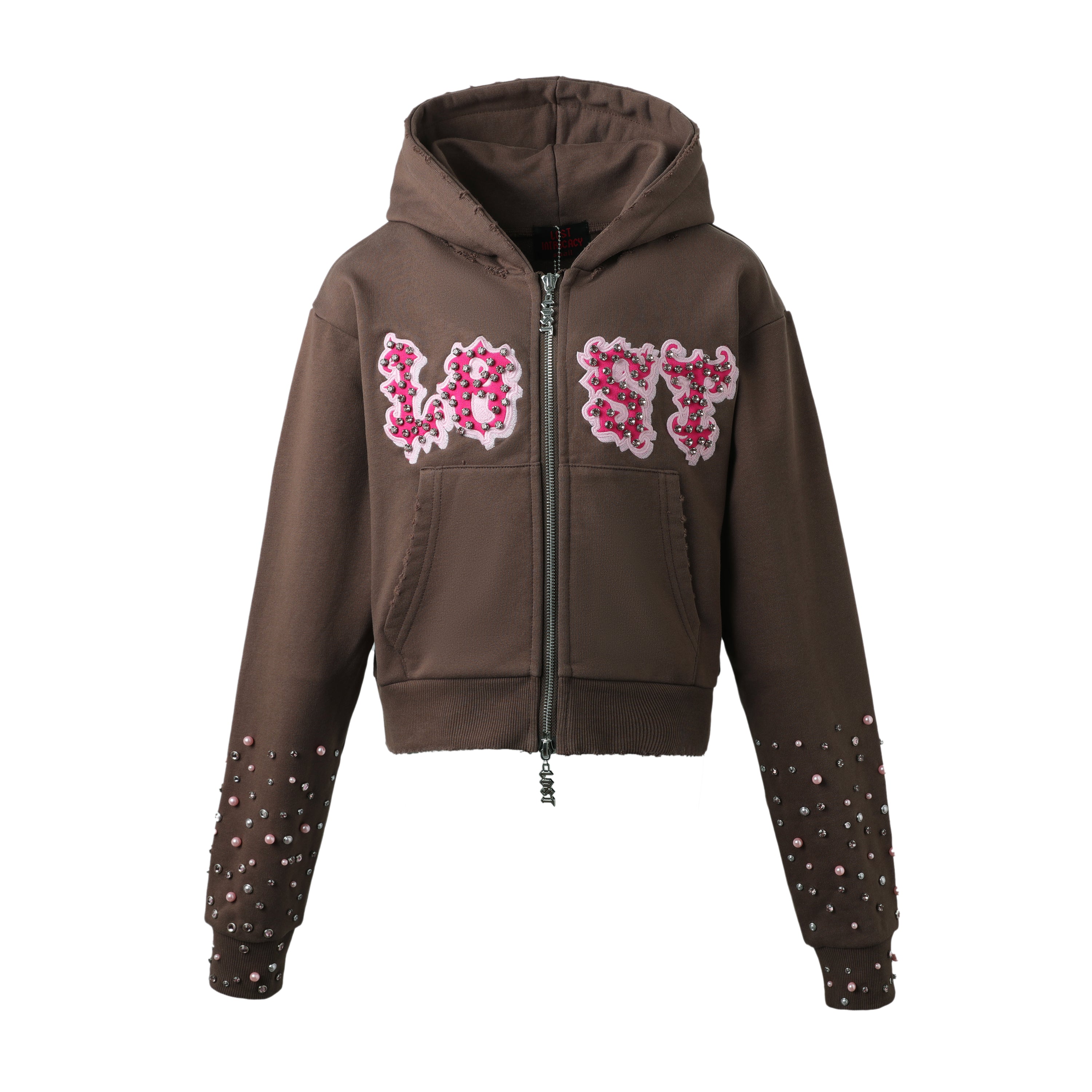 Women's Brown Patch Zip Up
