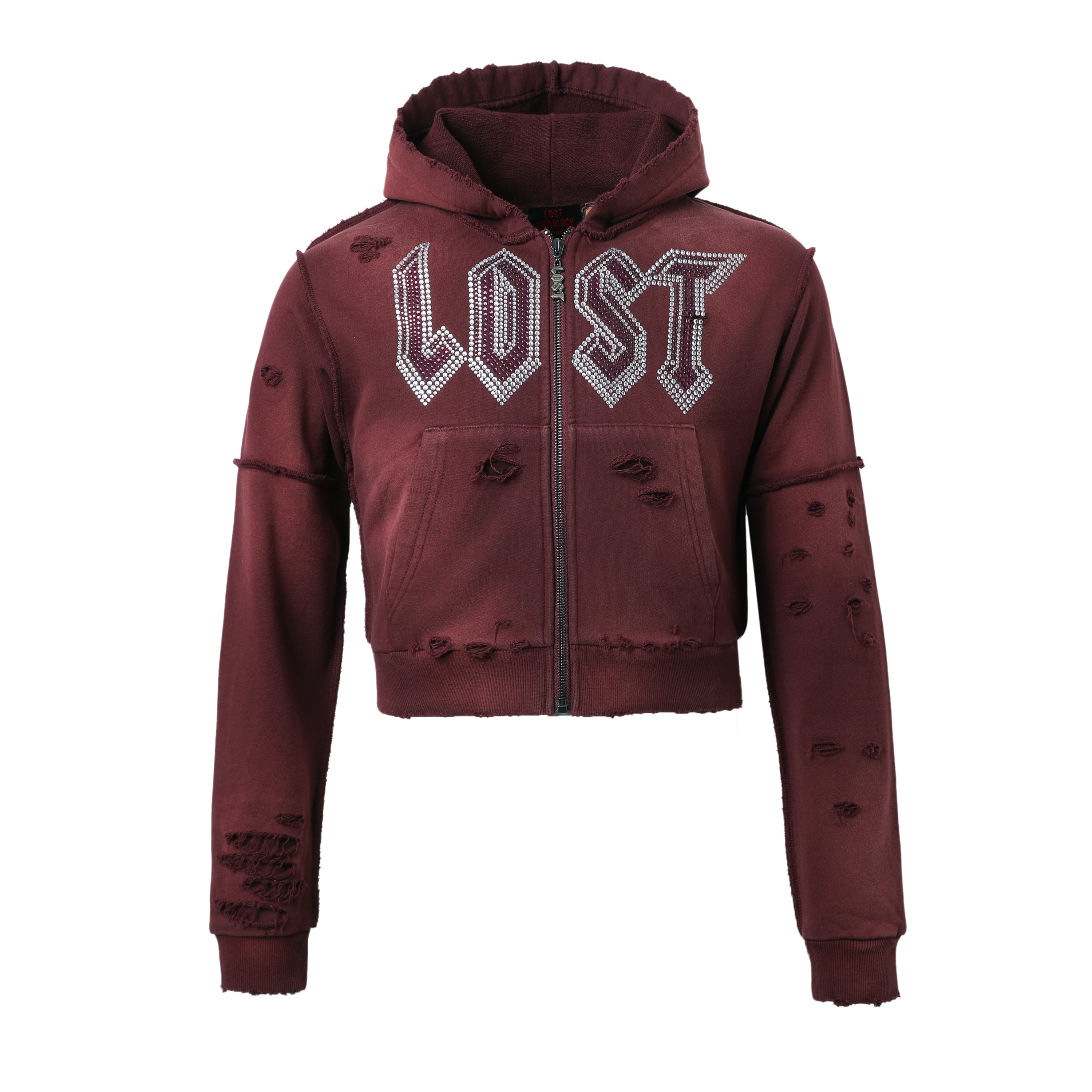 Women's Burgundy Zip Up