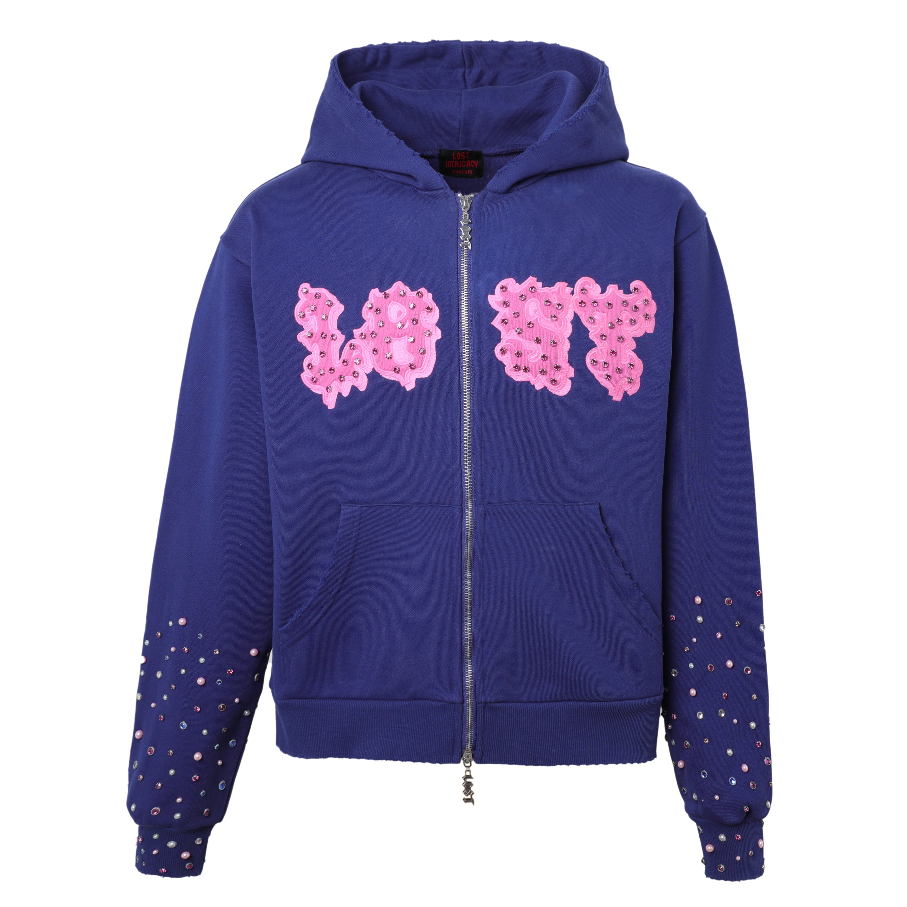 Navy/Pink Patch Zip Up