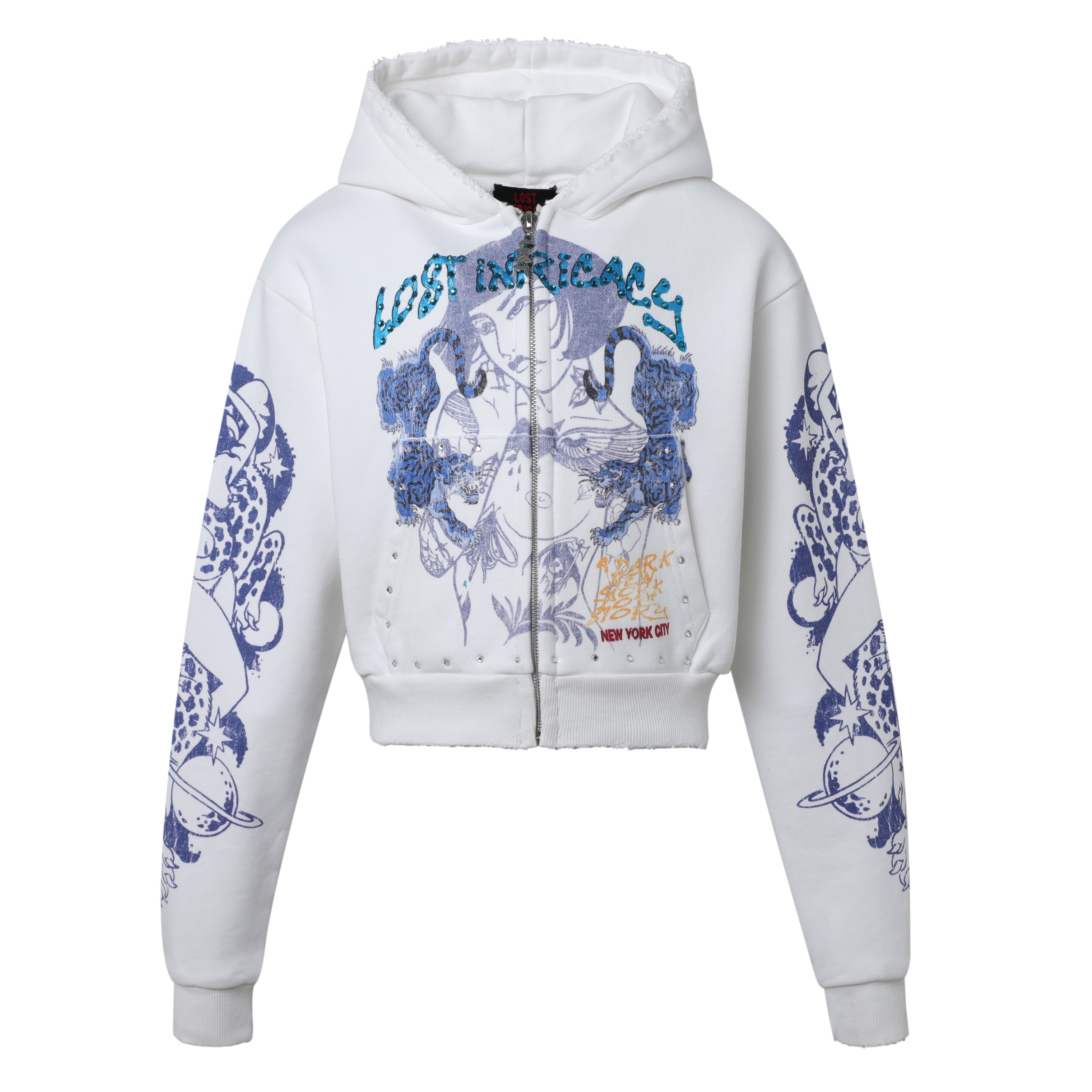 Women’s Cream Twin Tiger Zip Up