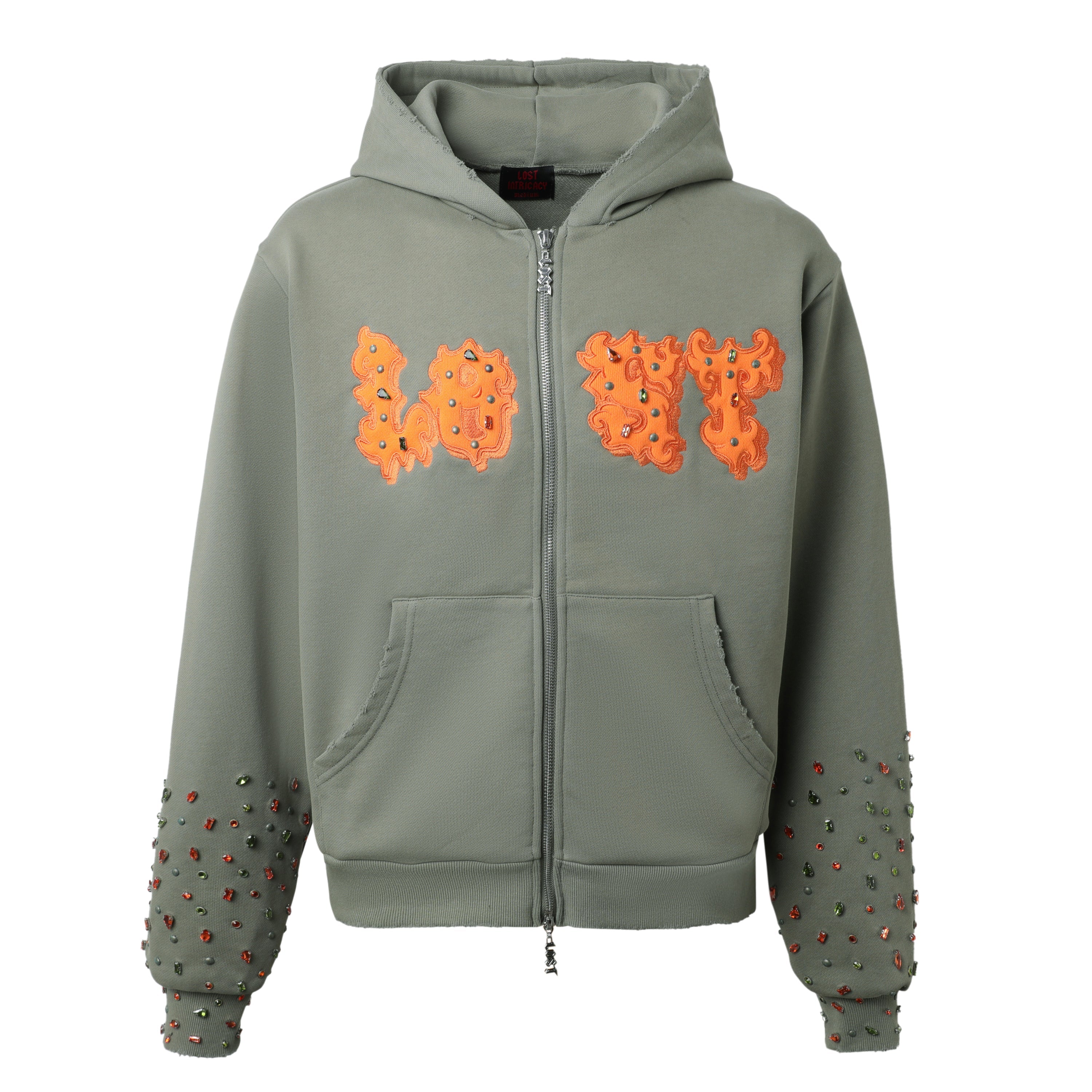 Green/Orange Patch Zip Up