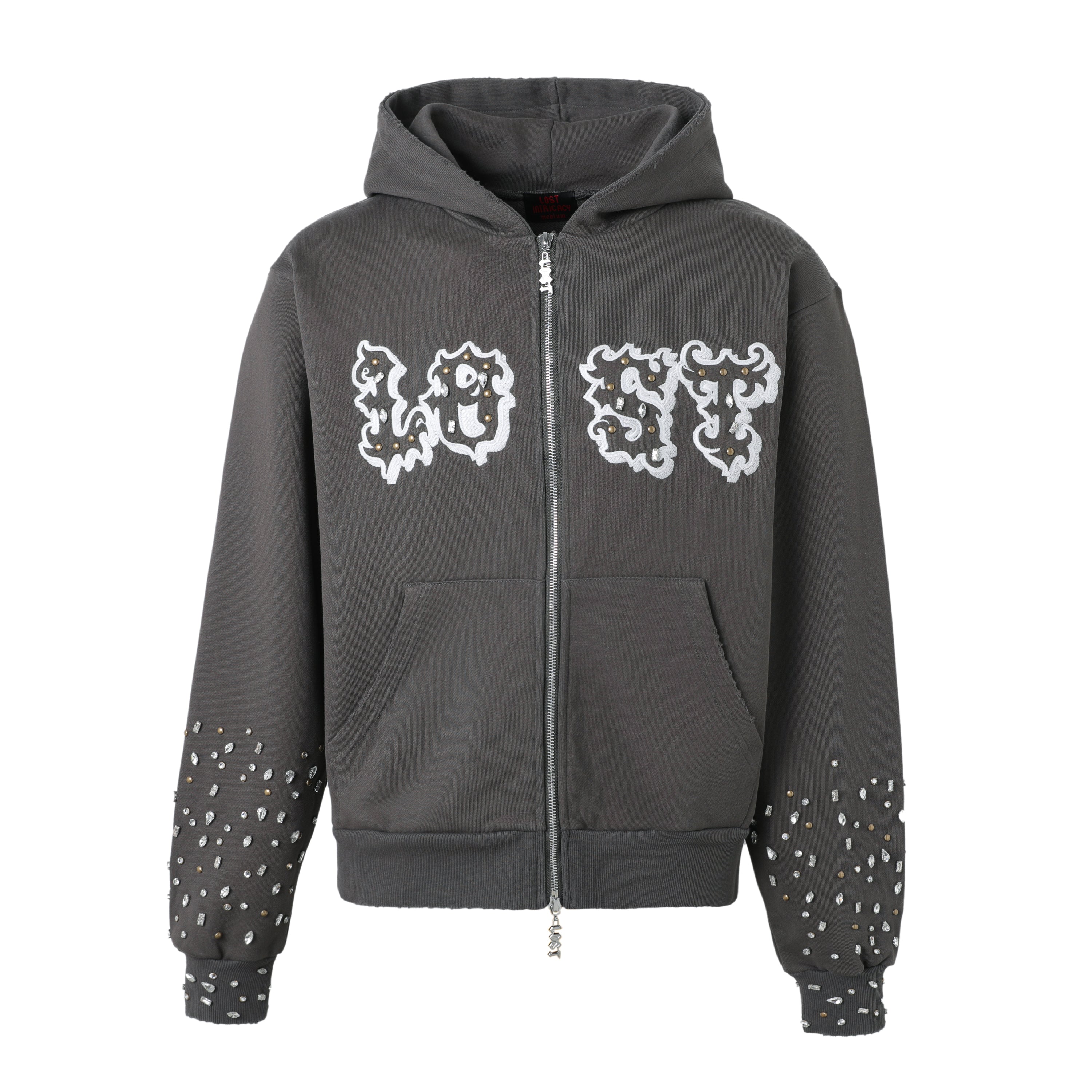 Dark Grey Patch Zip Up