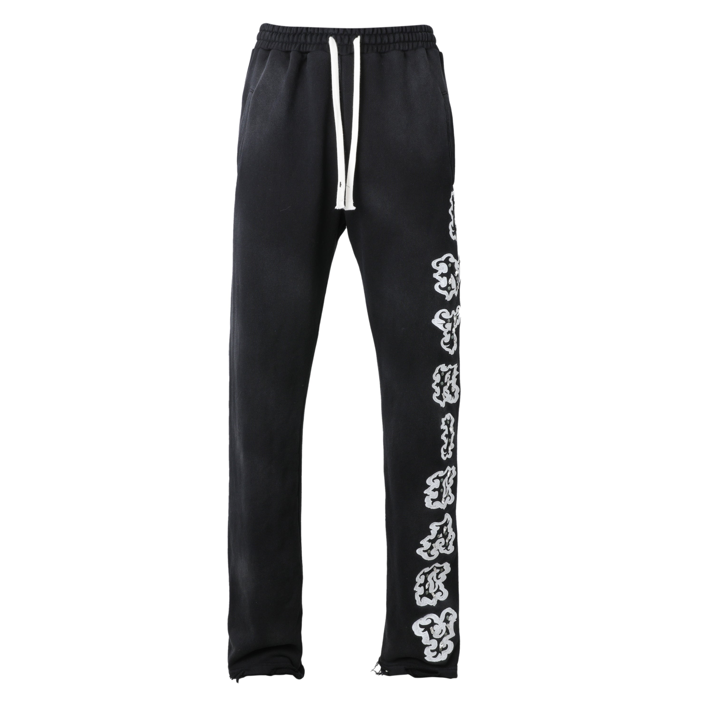 Washed Black Patch Pants