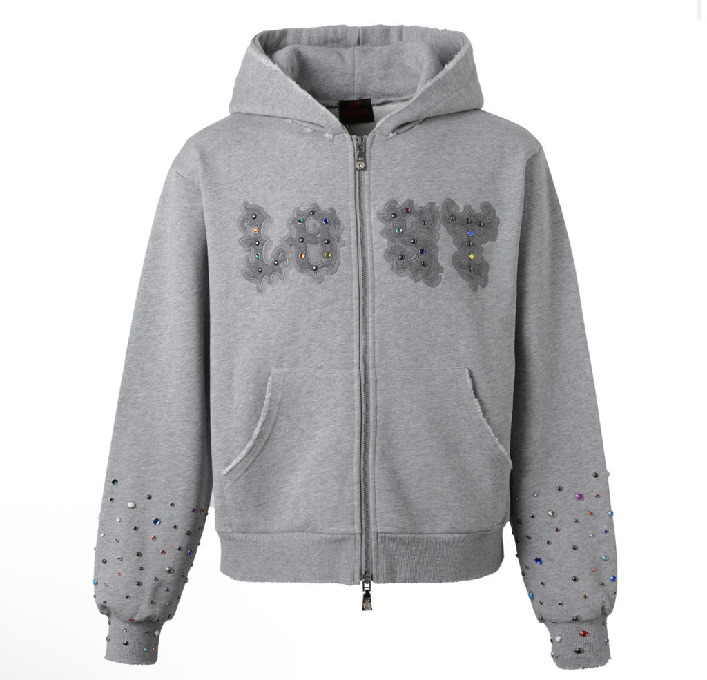Lost Intricacy Grey Patch Hoodie