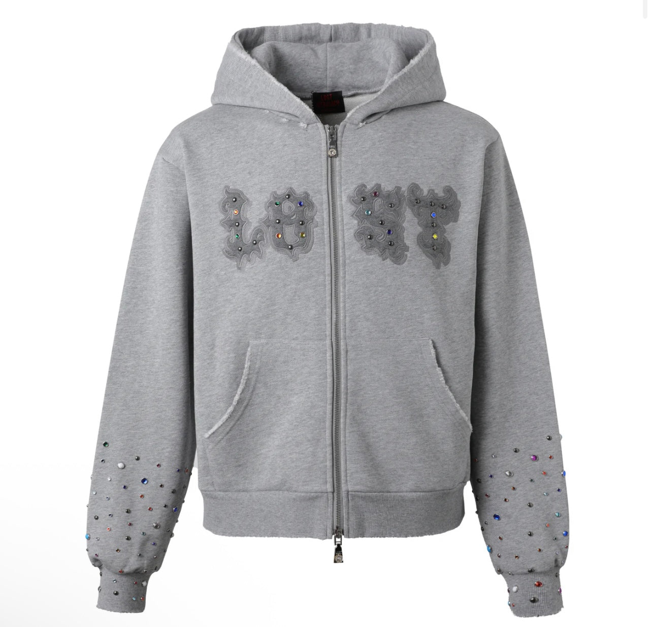 Lost Intricacy Grey Patch Hoodie