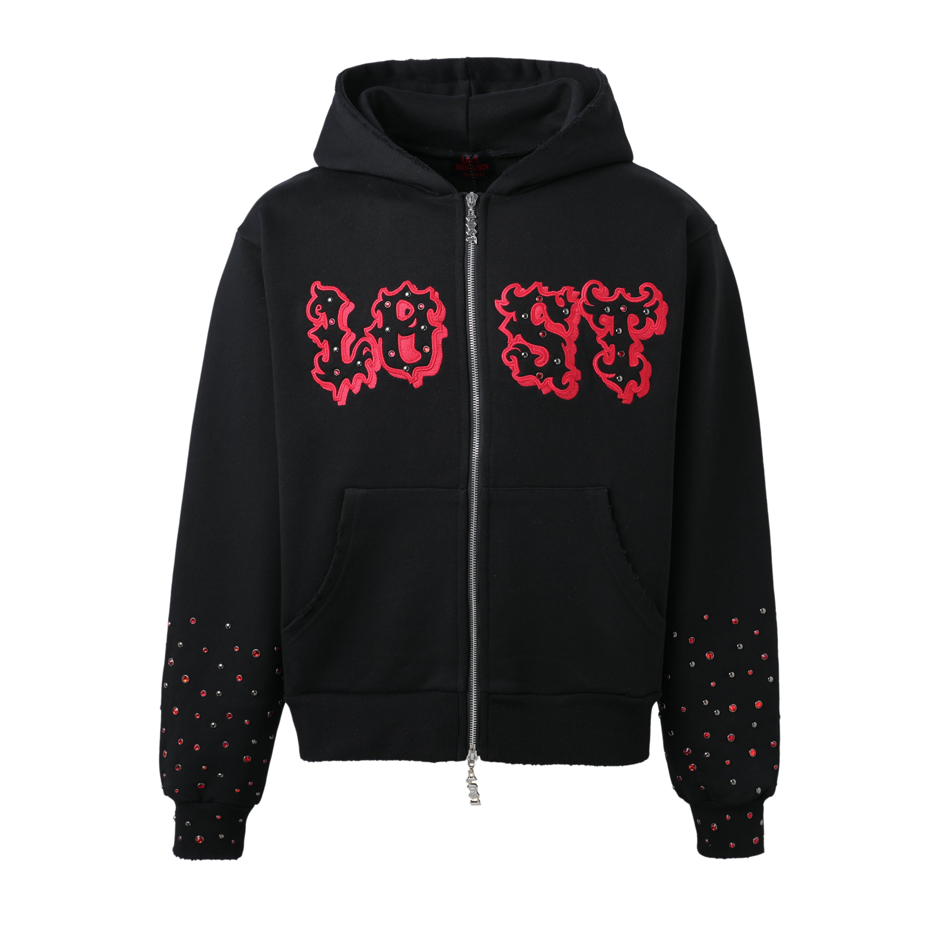 Black/Red Patch Zip Up