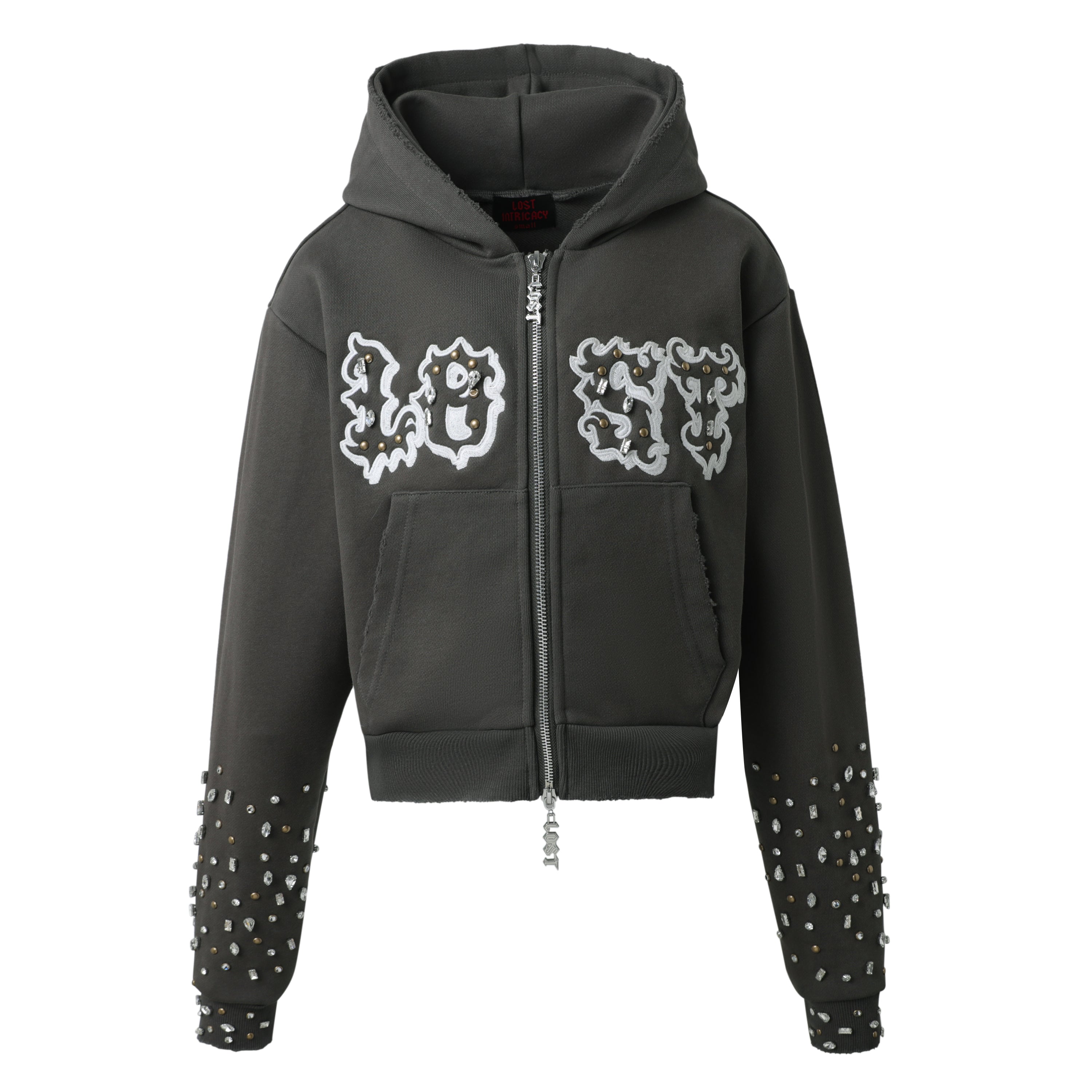 Women's Dark Grey Patch Zip Up