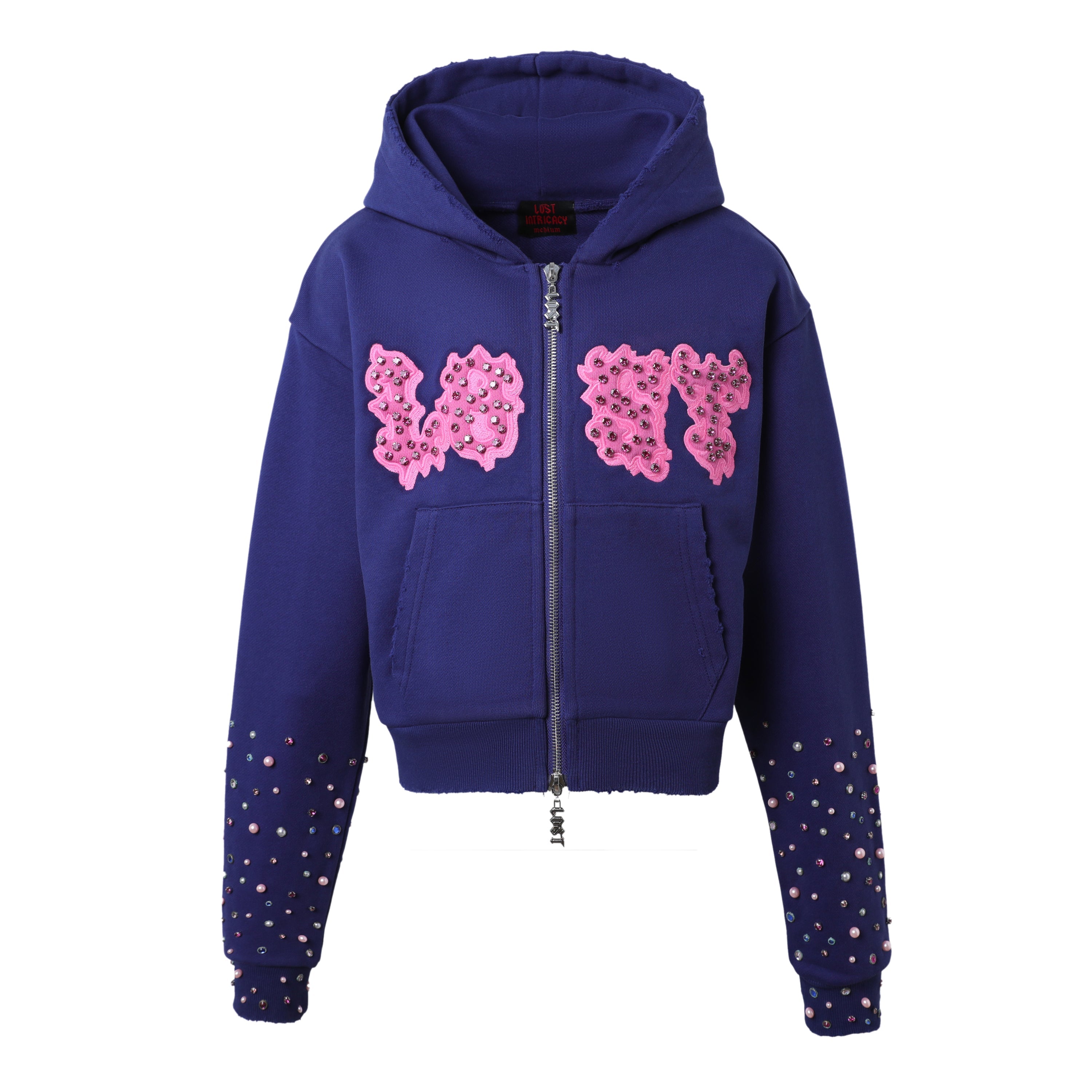 Women's Navy/Pink Patch Zip Up